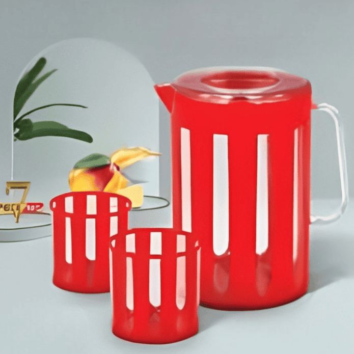 Stripes Jug With Glass, Cold Insulated Water Set, Plastic Water Pitcher, Water Jug With Cups, Durable Plastic Water Jug Glass Set, Large Capacity Sealed Water Jug Stripes Jug With Glass, Cold Insulated Water Set, Plastic Water Pitcher, Water Jug With Cups, Durable Plastic Water Jug Glass Set, Large Capacity Sealed Water Jug